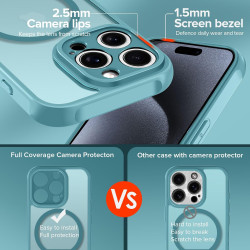 ivoler Coque Magnétique pour iPhone 15 Pro 6.1 Pouces, Compatible avec MagSafe, [Protection Antichoc Militaire] Translucide Mat 