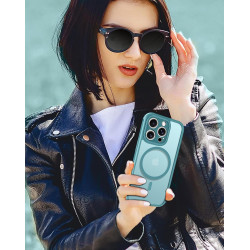 ivoler Coque Magnétique pour iPhone 15 Pro 6.1 Pouces, Compatible avec MagSafe, [Protection Antichoc Militaire] Translucide Mat 