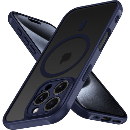 ivoler Coque Magnétique pour iPhone 15 Pro 6.1 Pouces, Compatible avec MagSafe, [Protection Antichoc Militaire] Translucide Mat 