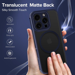 ivoler Coque Magnétique pour iPhone 15 Pro 6.1 Pouces, Compatible avec MagSafe, [Protection Antichoc Militaire] Translucide Mat 