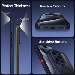 ivoler Coque Magnétique pour iPhone 15 Pro 6.1 Pouces, Compatible avec MagSafe, [Protection Antichoc Militaire] Translucide Mat 
