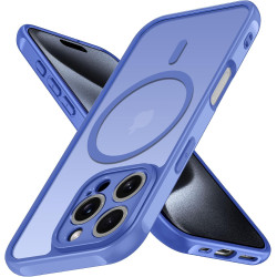 ivoler Coque Magnétique pour iPhone 15 Pro 6.1 Pouces, Compatible avec MagSafe, [Protection Antichoc Militaire] Translucide Mat 