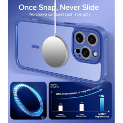 ivoler Coque Magnétique pour iPhone 15 Pro 6.1 Pouces, Compatible avec MagSafe, [Protection Antichoc Militaire] Translucide Mat 