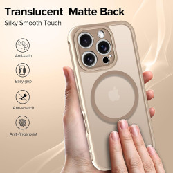 ivoler Coque Magnétique pour iPhone 15 Pro 6.1 Pouces, Compatible avec MagSafe, [Protection Antichoc Militaire] Translucide Mat 