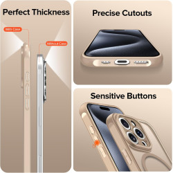 ivoler Coque Magnétique pour iPhone 15 Pro 6.1 Pouces, Compatible avec MagSafe, [Protection Antichoc Militaire] Translucide Mat 