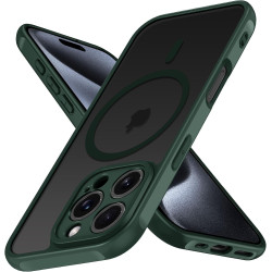 ivoler Coque Magnétique pour iPhone 15 Pro 6.1 Pouces, Compatible avec MagSafe, [Protection Antichoc Militaire] Translucide Mat 