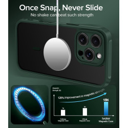 ivoler Coque Magnétique pour iPhone 15 Pro 6.1 Pouces, Compatible avec MagSafe, [Protection Antichoc Militaire] Translucide Mat 
