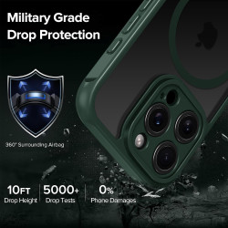 ivoler Coque Magnétique pour iPhone 15 Pro 6.1 Pouces, Compatible avec MagSafe, [Protection Antichoc Militaire] Translucide Mat 