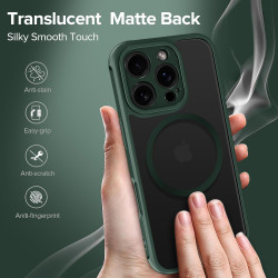 ivoler Coque Magnétique pour iPhone 15 Pro 6.1 Pouces, Compatible avec MagSafe, [Protection Antichoc Militaire] Translucide Mat 