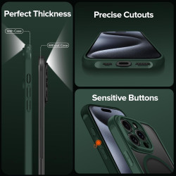 ivoler Coque Magnétique pour iPhone 15 Pro 6.1 Pouces, Compatible avec MagSafe, [Protection Antichoc Militaire] Translucide Mat 