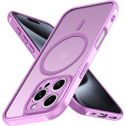 ivoler Coque Magnétique pour iPhone 15 Pro 6.1 Pouces, Compatible avec MagSafe, [Protection Antichoc Militaire] Translucide Mat 