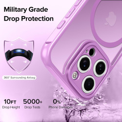 ivoler Coque Magnétique pour iPhone 15 Pro 6.1 Pouces, Compatible avec MagSafe, [Protection Antichoc Militaire] Translucide Mat 