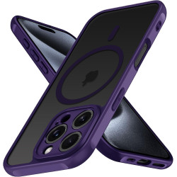 ivoler Coque Magnétique pour iPhone 15 Pro 6.1 Pouces, Compatible avec MagSafe, [Protection Antichoc Militaire] Translucide Mat 