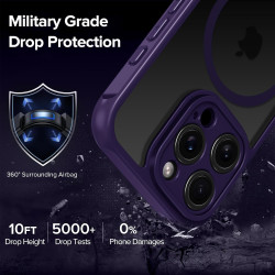 ivoler Coque Magnétique pour iPhone 15 Pro 6.1 Pouces, Compatible avec MagSafe, [Protection Antichoc Militaire] Translucide Mat 