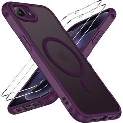 ivoler Coque Magnétique pour iPhone 17e / 16e, Compatible avec Magsafe, 2 Pièces Verre Trempé - Étui Antichoc avec Protection Mi