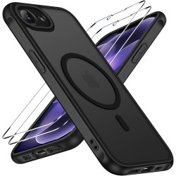ivoler Coque Magnétique pour iPhone 17e / 16e, Compatible avec Magsafe, 2 Pièces Verre Trempé - Étui Antichoc avec Protection Mi