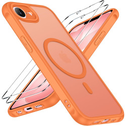 Ivoler coque magnétique pour iphone 17e / 16e, compatible avec magsafe, 2 pièces verre trempé - étui antichoc avec protection mi