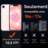 Ivoler coque magnétique pour iphone 17e / 16e, compatible avec magsafe, 2 pièces verre trempé - étui antichoc avec protection mi
