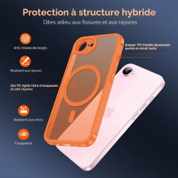 Ivoler coque magnétique pour iphone 17e / 16e, compatible avec magsafe, 2 pièces verre trempé - étui antichoc avec protection mi