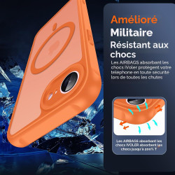 Ivoler coque magnétique pour iphone 17e / 16e, compatible avec magsafe, 2 pièces verre trempé - étui antichoc avec protection mi