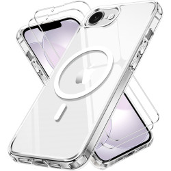 ivoler Coque Magnétique pour iPhone 17e / 16e, Compatible avec Magsafe, 2 Pièces Verre Trempé - Étui Antichoc avec Protection Mi