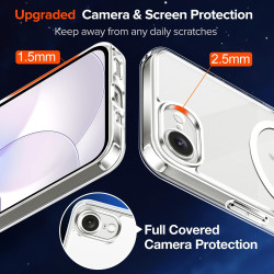 ivoler Coque Magnétique pour iPhone 17e / 16e, Compatible avec Magsafe, 2 Pièces Verre Trempé - Étui Antichoc avec Protection Mi