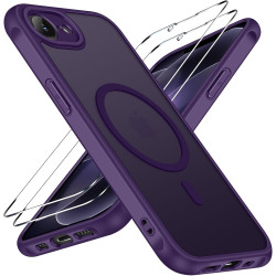 ivoler Coque Magnétique pour iPhone 17e / 16e, Compatible avec Magsafe, 2 Pièces Verre Trempé - Étui Antichoc avec Protection Mi