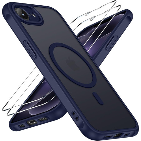 ivoler Coque Magnétique pour iPhone 17e / 16e, Compatible avec Magsafe, 2 Pièces Verre Trempé - Étui Antichoc avec Protection Mi