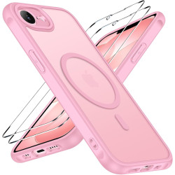 ivoler Coque Magnétique pour iPhone 17e / 16e, Compatible avec Magsafe, 2 Pièces Verre Trempé - Étui Antichoc avec Protection Mi