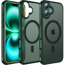 ivoler Coque Magnétique pour iPhone 16 Plus, Compatible avec MagSafe, Translucide Mat Arrière Étui de Protection en Silicone Liq