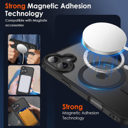ivoler Coque Magnétique pour iPhone 16 Plus, Compatible avec MagSafe, Translucide Mat Arrière Étui de Protection en Silicone Liq