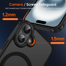 ivoler Coque Magnétique pour iPhone 16 Plus, Compatible avec MagSafe, Translucide Mat Arrière Étui de Protection en Silicone Liq