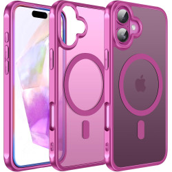 ivoler Coque Magnétique pour iPhone 16 Plus, Compatible avec MagSafe, Translucide Mat Arrière Étui de Protection en Silicone Liq
