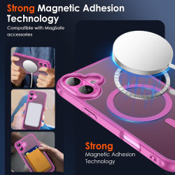 ivoler Coque Magnétique pour iPhone 16 Plus, Compatible avec MagSafe, Translucide Mat Arrière Étui de Protection en Silicone Liq