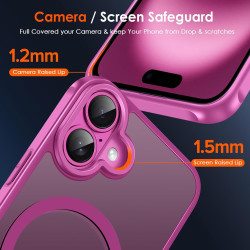 ivoler Coque Magnétique pour iPhone 16 Plus, Compatible avec MagSafe, Translucide Mat Arrière Étui de Protection en Silicone Liq