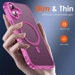 ivoler Coque Magnétique pour iPhone 16 Plus, Compatible avec MagSafe, Translucide Mat Arrière Étui de Protection en Silicone Liq