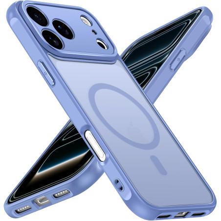 ivoler Coque Magnétique pour iPhone 17 Pro Max, Compatible avec MagSafe, Translucide Mat Arrière Étui de Protection en Silicone 