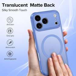 ivoler Coque Magnétique pour iPhone 17 Pro Max, Compatible avec MagSafe, Translucide Mat Arrière Étui de Protection en Silicone 