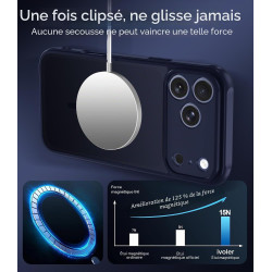 ivoler Coque Magnétique pour iPhone 17 Pro Max, Compatible avec MagSafe, [Protection Antichoc Militaire] Translucide Mat Arrière