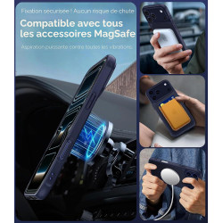 ivoler Coque Magnétique pour iPhone 17 Pro Max, Compatible avec MagSafe, [Protection Antichoc Militaire] Translucide Mat Arrière