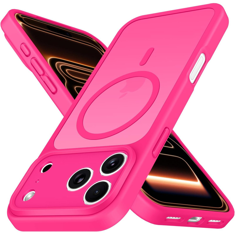 ivoler Coque Magnétique pour iPhone 17 Pro Max, Compatible avec MagSafe, [Protection Antichoc Militaire] Translucide Mat Arrière