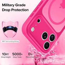 ivoler Coque Magnétique pour iPhone 17 Pro Max, Compatible avec MagSafe, [Protection Antichoc Militaire] Translucide Mat Arrière