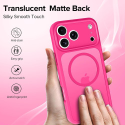 ivoler Coque Magnétique pour iPhone 17 Pro Max, Compatible avec MagSafe, [Protection Antichoc Militaire] Translucide Mat Arrière