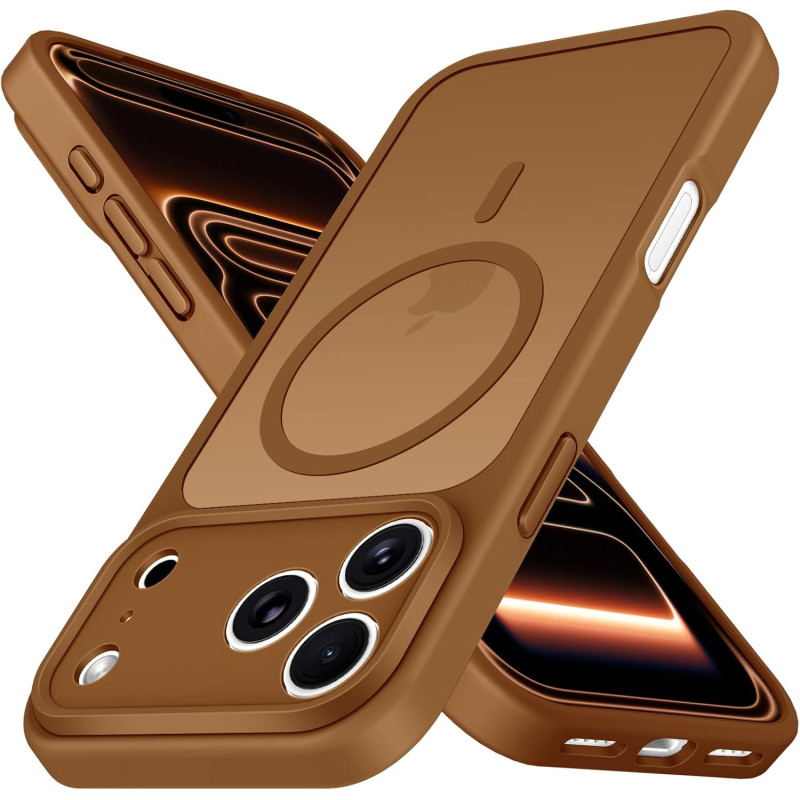 ivoler Coque Magnétique pour iPhone 17 Pro Max, Compatible avec MagSafe, [Protection Antichoc Militaire] Translucide Mat Arrière