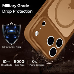 ivoler Coque Magnétique pour iPhone 17 Pro Max, Compatible avec MagSafe, [Protection Antichoc Militaire] Translucide Mat Arrière