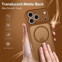 ivoler Coque Magnétique pour iPhone 17 Pro Max, Compatible avec MagSafe, [Protection Antichoc Militaire] Translucide Mat Arrière