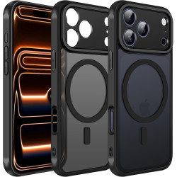 ivoler Coque Magnétique pour iPhone 17 Pro Max, Compatible avec MagSafe, Translucide Mat Arrière Étui de Protection en Silicone 