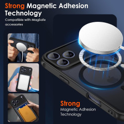ivoler Coque Magnétique pour iPhone 17 Pro Max, Compatible avec MagSafe, Translucide Mat Arrière Étui de Protection en Silicone 