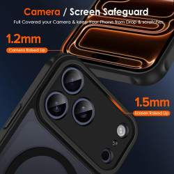 ivoler Coque Magnétique pour iPhone 17 Pro Max, Compatible avec MagSafe, Translucide Mat Arrière Étui de Protection en Silicone 