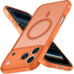 Ivoler coque magnétique pour iphone 17 pro max, compatible avec magsafe, [protection antichoc militaire] translucide mat arrière